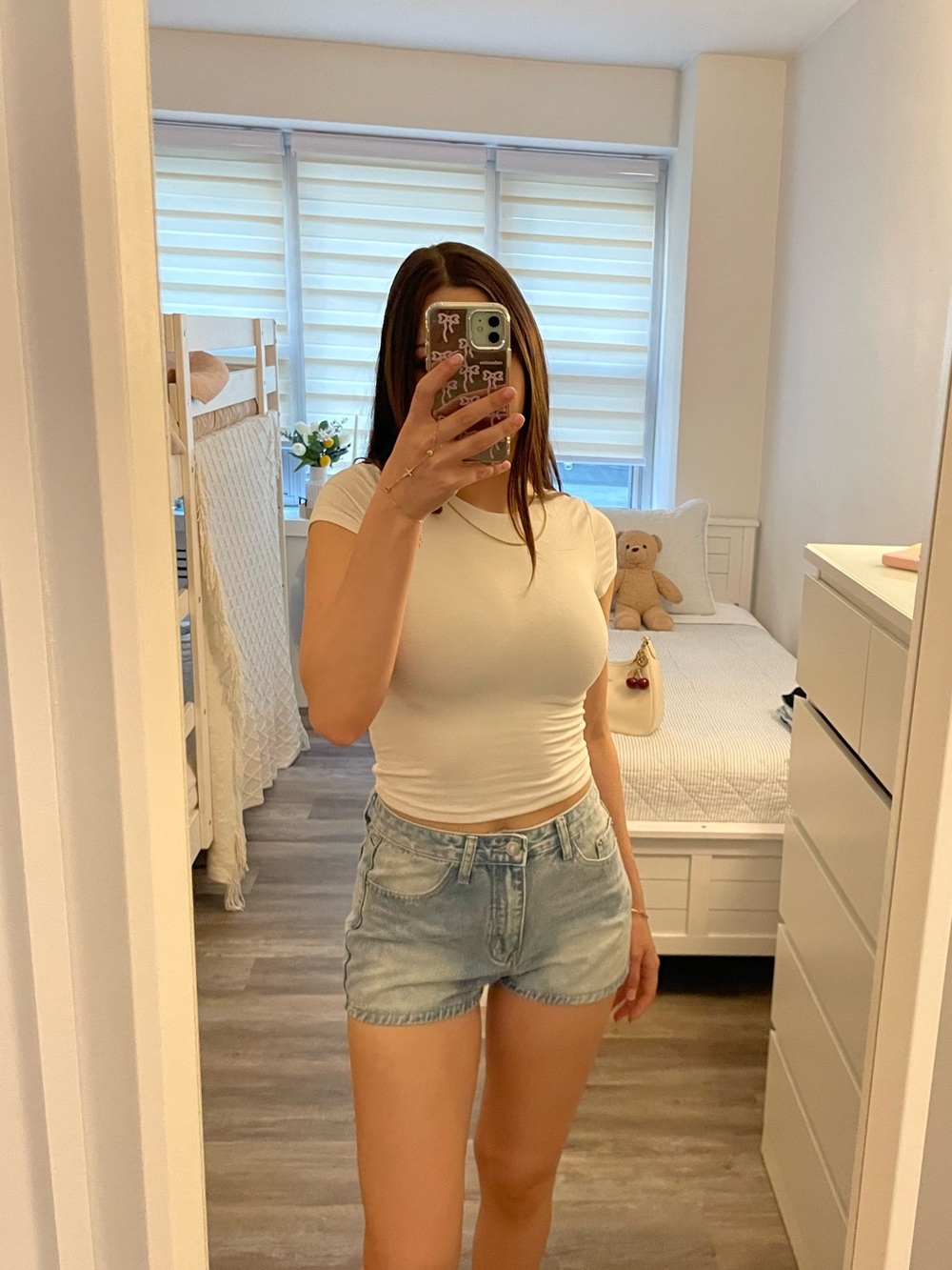 SHEIN Light Wash Jean Shorts